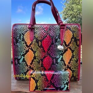 NWT RARE Brahmin SET TIA Tote and ADY Wallet in RED DRAGON EXPERIUM Melbourne
